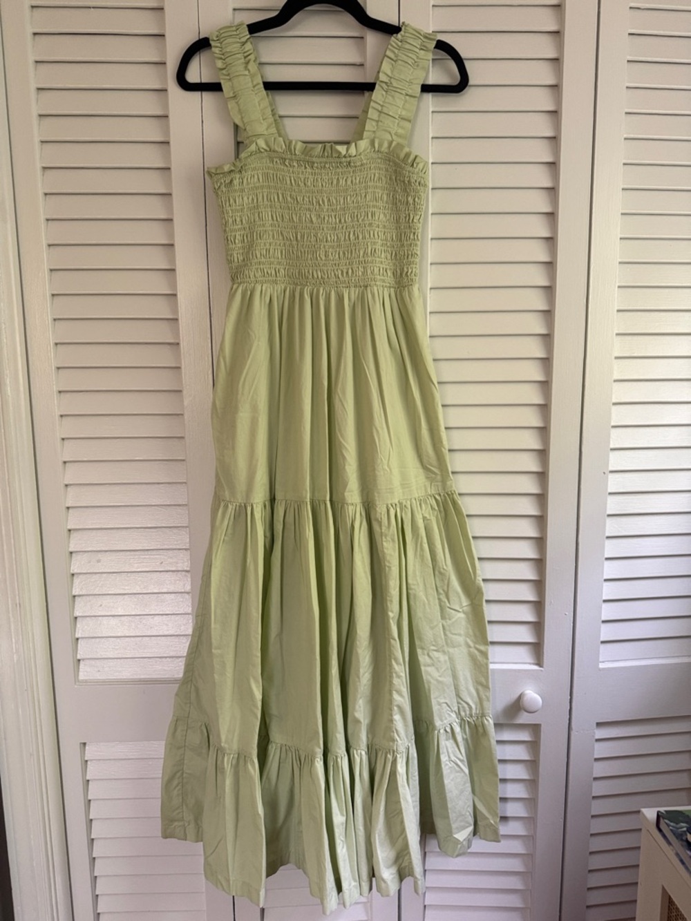 Abercrombie & Fitch Light Green Smocked Maxi Dress